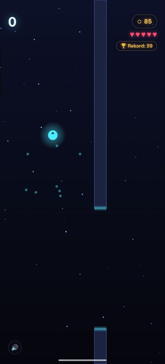 Pulse Drift gameplay — flying through a cyan gate